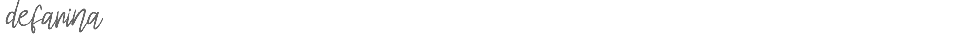 Sample characters Defarina Font